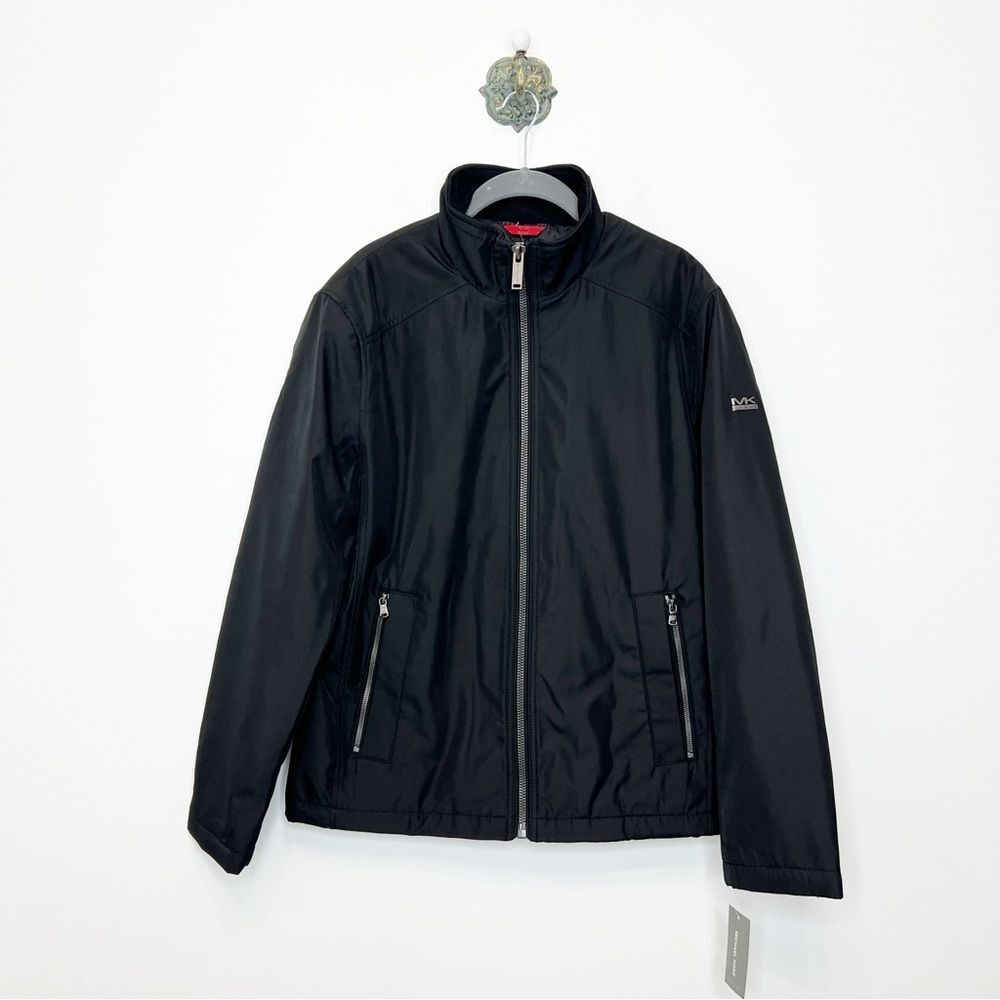 Michael Kors Black Jacket Water Resistant Quilt Lined Coat Mens Small NWT M20203